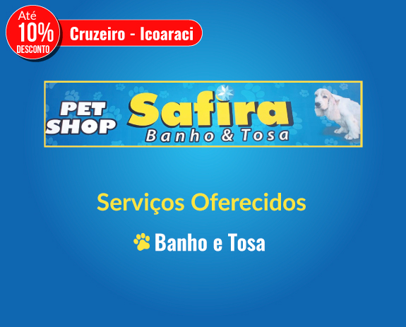 Safira Banho e Tosa – Até 10% de desc